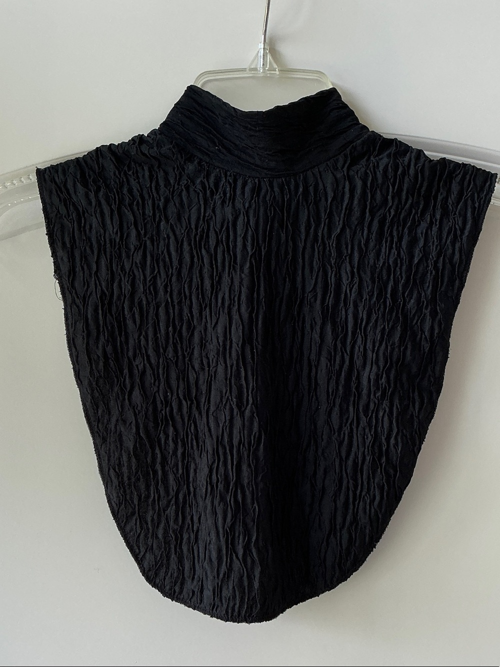 Vintage black Crinkle Mock Neck Dickey - Layering Tunic Insert